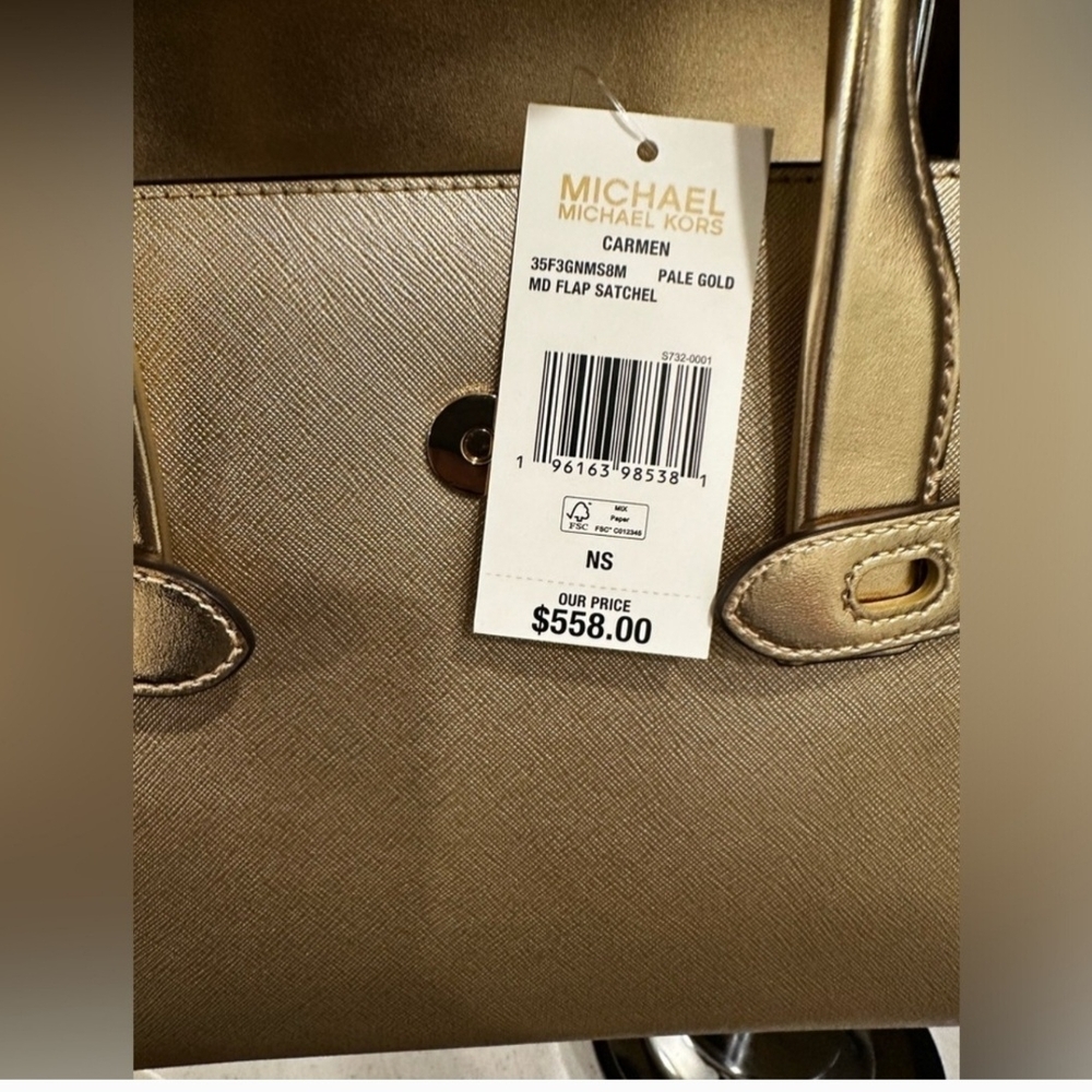NWT💕Michael Kors Gold metallic leather Women's Crossbody bag - Picture 5 of 5